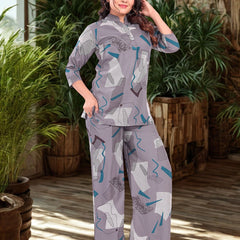 Be You Geometric Printed Top & Trousers Co-Ords