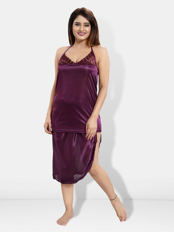 Be You 6 Pieces Satin Maxi Nightwear Set