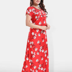 Be You Floral Printed Maxi Satin Maternity Nightdress
