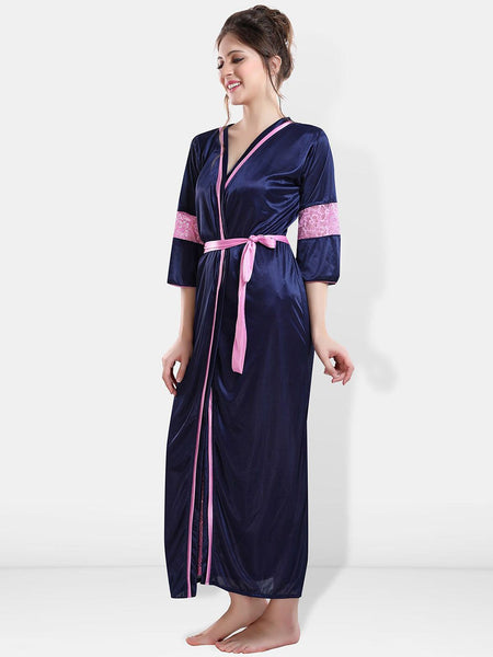 Be You Shoulder Straos Lace Detail Maxi Nightdress With Robe