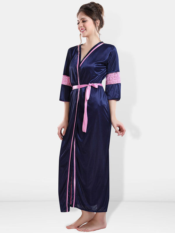 Be You Shoulder Straos Lace Detail Maxi Nightdress With Robe