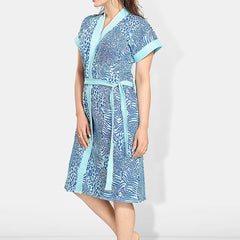 Be You Women Printed Cotton Anti-bacterial Super Soft Bath Robe With Belt