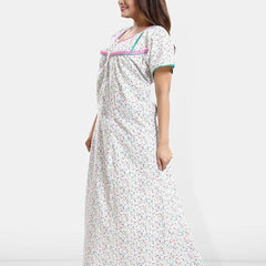 Be You Women Printed Maxi Nightdress