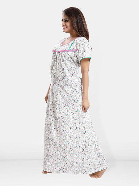 Be You Women Printed Maxi Nightdress