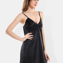 Be You Self Design Shoulder Straps Nightdress With Robe