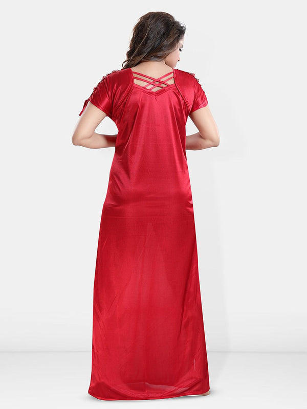 Be You Square Neck Satin Maxi Sweat Nightdress