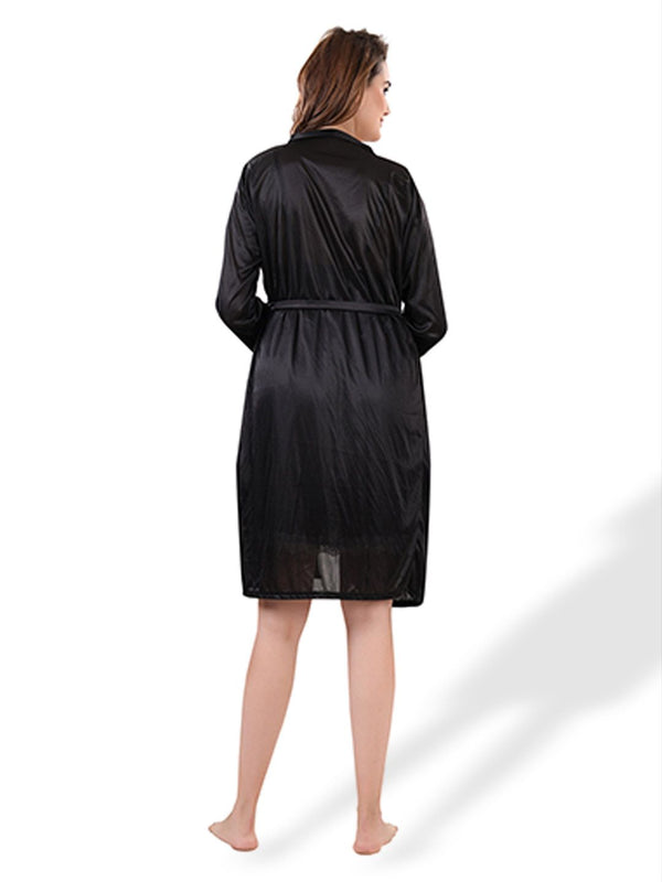 Be You Floral Lace Satin Night Dress With Robe
