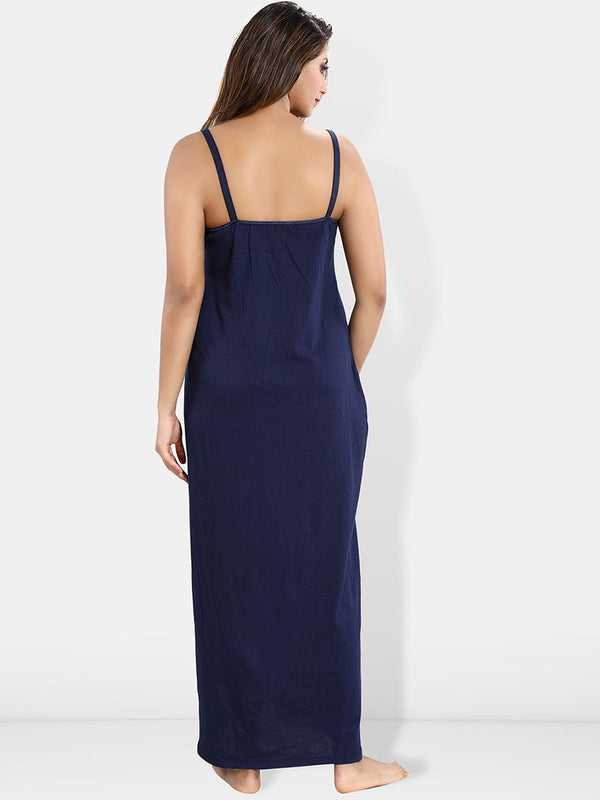 Be You Shoulder Straps Cotton Lace Maxi Nightdress