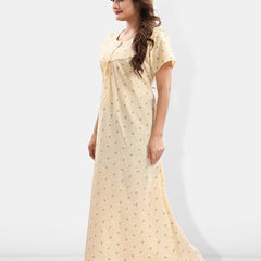 Be You Ethnic Motifs Printed Maternity Maxi Nightdress