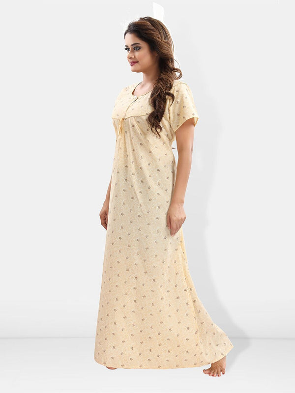Be You Ethnic Motifs Printed Maternity Maxi Nightdress