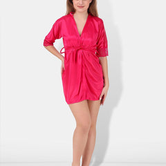 Be You Satin Lingerie Set With Robe BUF-3-PCS-SET-2250-L