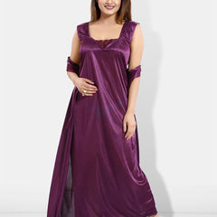 Be You 6 Pieces Satin Maxi Nightwear Set