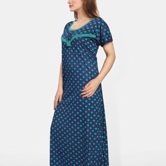 Be You Women Printed Maxi Nightdress