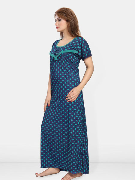 Be You Women Printed Maxi Nightdress
