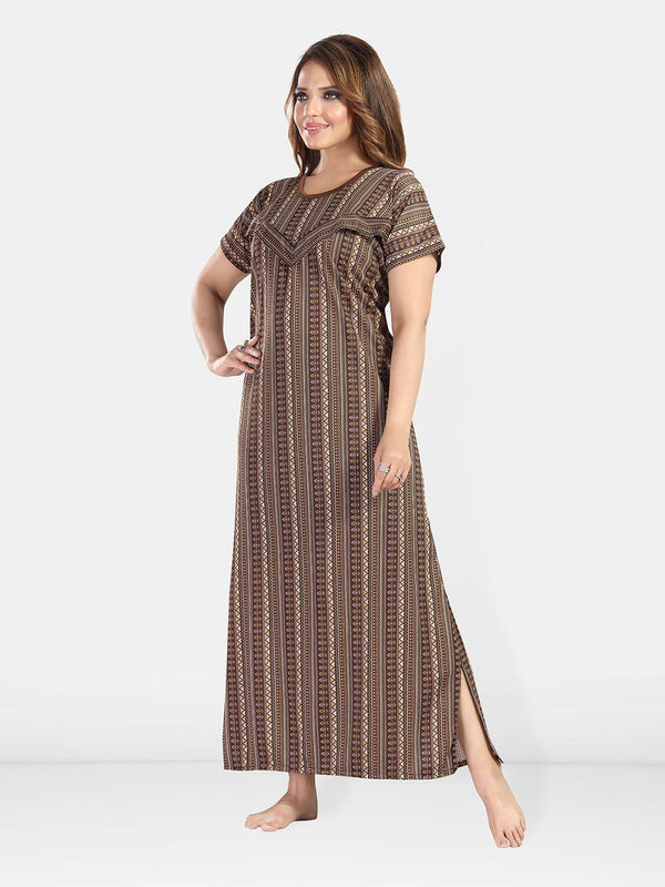 Be You Ethic Motifs Printed Maxi Nightdress