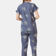 Be You Floral Printed Shirt And Pyjama Night Suit