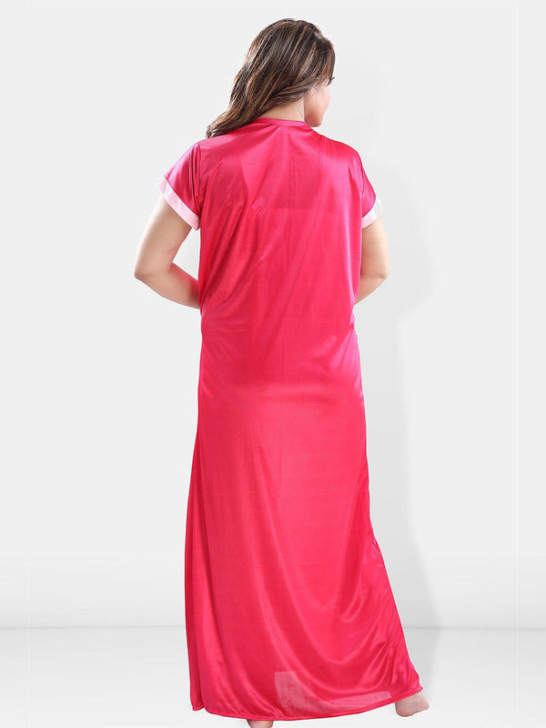 Be You V-Neck Satin Maxi Nightdress with Robe