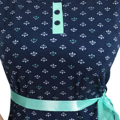 Be You Navy Blue Printed Nightdress