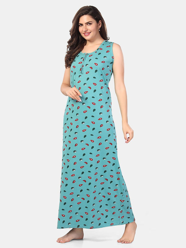 Be You Conversational Printed Sleeveless Maxi Nightdress