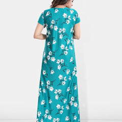 Be You Floral Printed Maxi Satin Maternity Nightdress