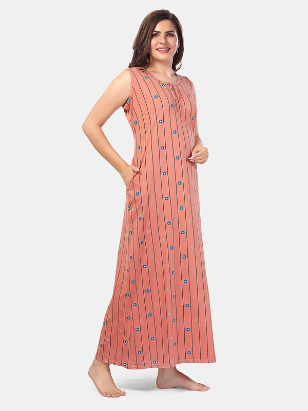 Be You Conversational Printed Sleeveless Maxi Nightdress