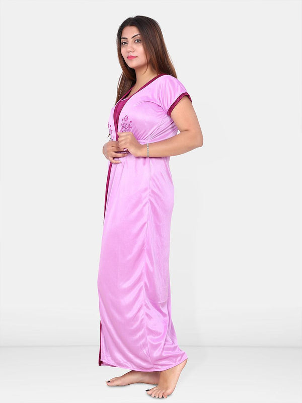 Be You Set of 2 Embroidered Maxi Wrap Nightdress