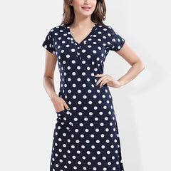 Be You Polka Dots Printed T-shirt Nightdress