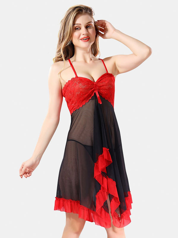 Be You Self Designed Net Baby Doll With Brief