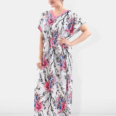 Be You Printed Maxi Satin Kaftan Nightdress