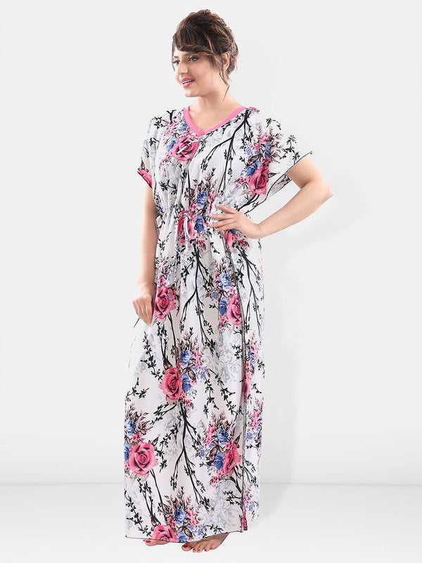 Be You Printed Maxi Satin Kaftan Nightdress