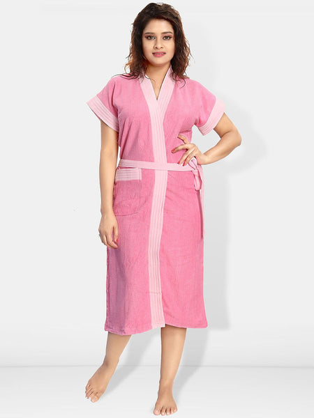 Be You Women Cotton Anti-bacterial Super Soft Bath Robe With Belt