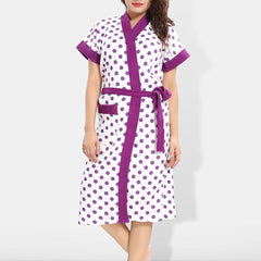 Be You Women Printed Cotton Anti-bacterial Super Soft Bath Robe With Belt