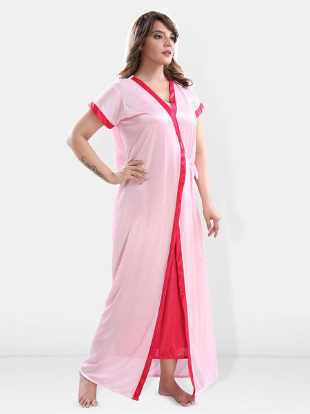 Be You Shoulder Straps Satin Maxi Nightdress with Robe