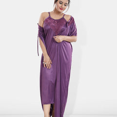 Be You Maxi Satin Wrap Nightdress With Robe