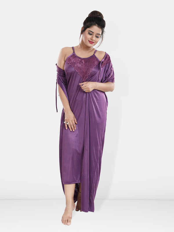 Be You Maxi Satin Wrap Nightdress With Robe