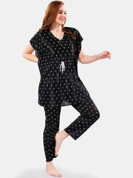 Be You Conversational Printed Satin Night Suit