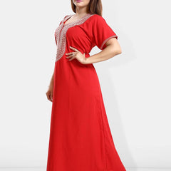Be You Cotton Embroidered Maxi Nightdress
