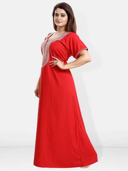 Be You Cotton Embroidered Maxi Nightdress