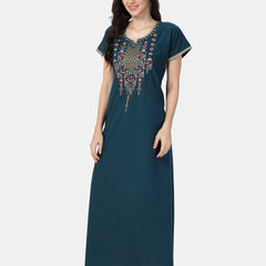 Be You Floral Embroidered Maxi Nightdress
