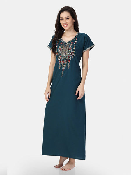 Be You Floral Embroidered Maxi Nightdress