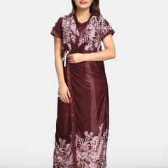 Be You Women Printed Maxi Wrap Nightdress