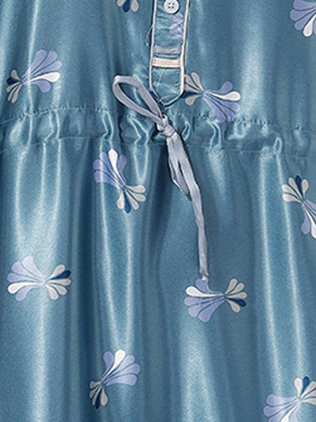 Be You Blue Printed Maxi Kaftan Nightdress