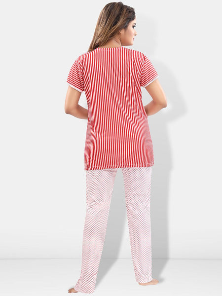 Be You Striped Satin Night Suit