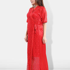 Be You V-Neck Satin Maxi Nightdress With Robe
