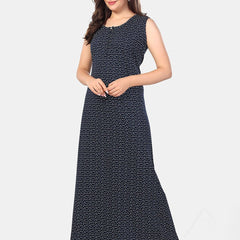 Be You Abstract Printed Sleeveless Maxi Nightdress