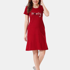 Be You Typographic Printed T-shirt Nightdress