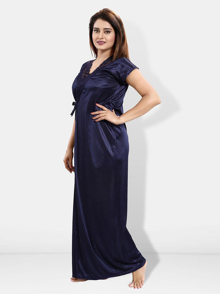 Be You 6 Pieces Satin Maxi Nightdress