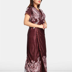 Be You Women Printed Maxi Wrap Nightdress