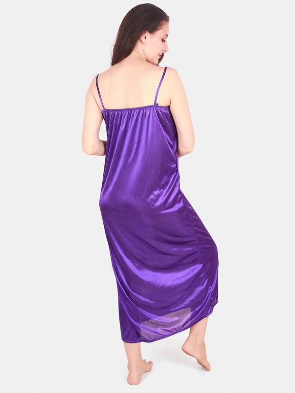 Be You Floral Lace Shoulder Straps Satin Maxi Nightdress With Robe