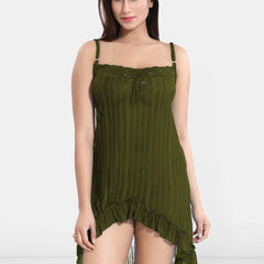Be You Women Shoulder Straps Net Baby Doll with Briefs